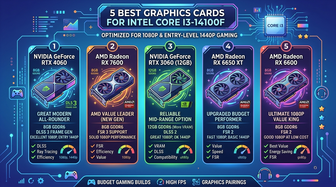 5 Best Graphics Cards For Intel Core I3-14100F